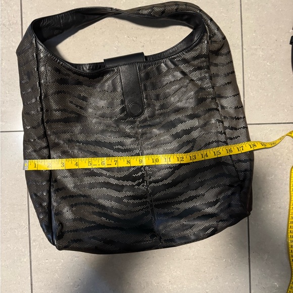 Roberto Cavalli Black Laser Cut Zebra Print Hobo Bag - Picture 7 of 8